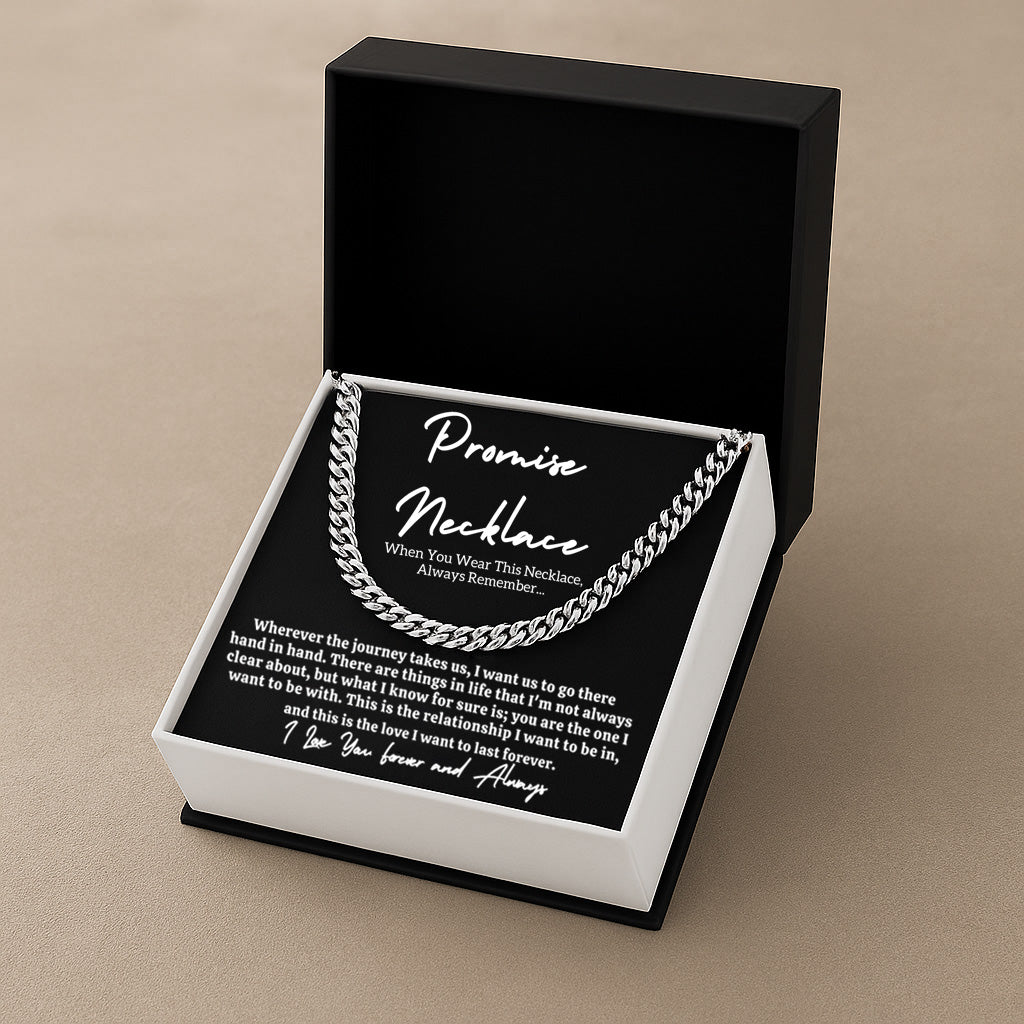 Promise Necklace for Him – Meaningful Gift Set = Message card & Gift Box