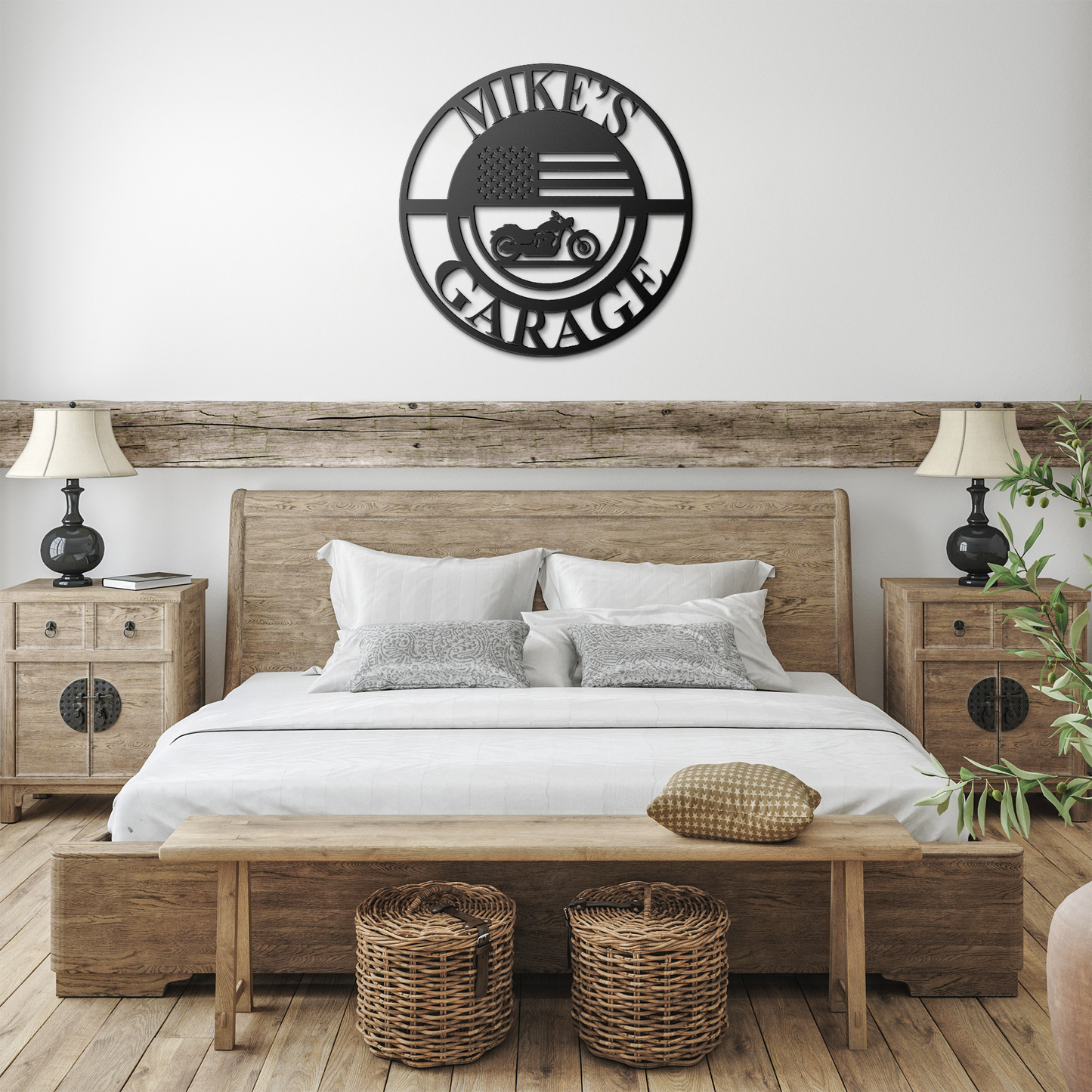 Personalized_Biker_Garage_Metal_Sign__Black_Farmhouse_Bedroom_Mockup.png