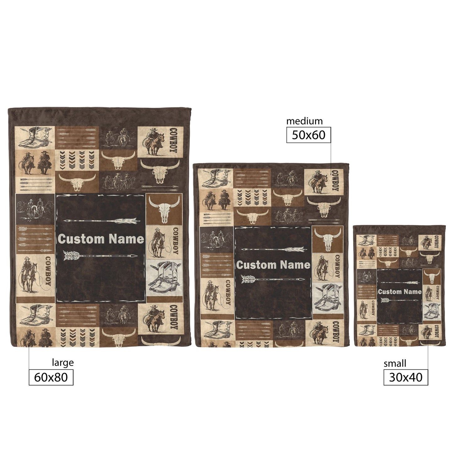 Personalized Cowboy Blanket – Custom Name