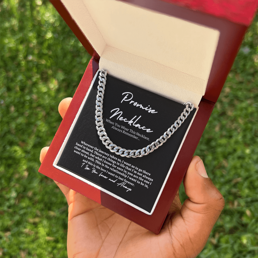 Promise Necklace for Him – Meaningful Gift Set = Message card & Gift Box