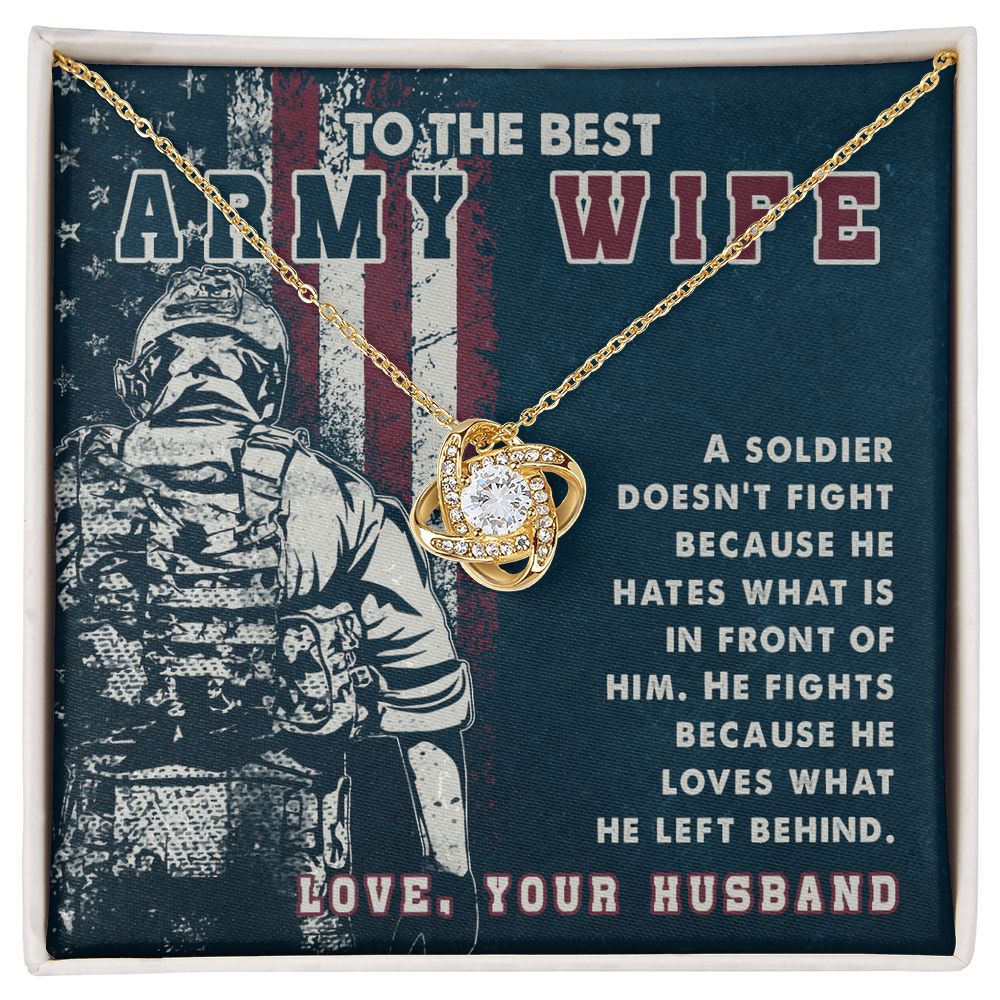 Best Army Wife - Love Knot Necklace