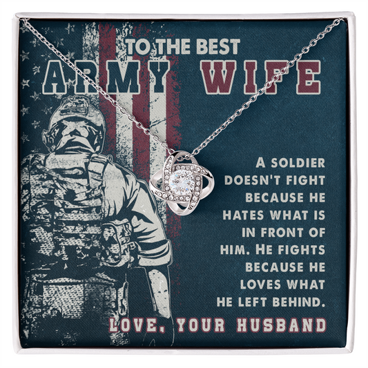 Best Army Wife - Love Knot Necklace