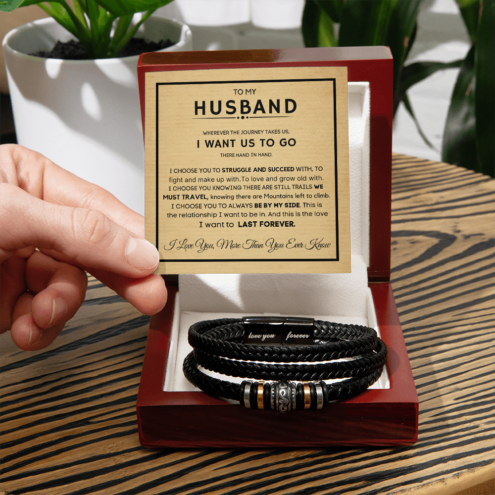 Love You Forever” Bracelet Gift Set for Husband – Includes Message Card