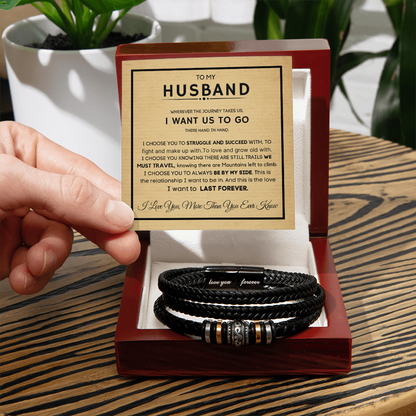 Love You Forever” Bracelet Gift Set for Husband – Includes Message Card