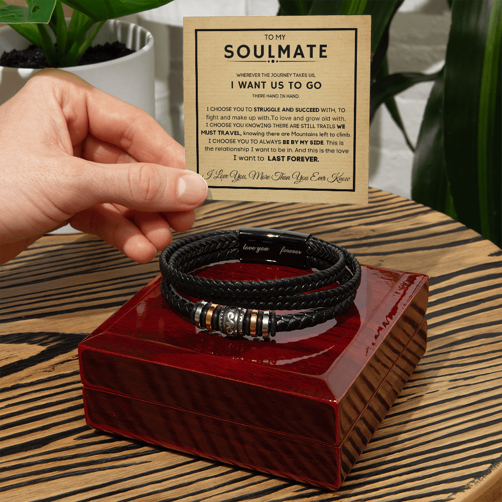 To My Soulmate – “Love You Forever” Bracelet Gift Set with Message Card