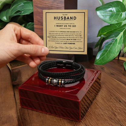 Love You Forever” Bracelet Gift Set for Husband – Includes Message Card