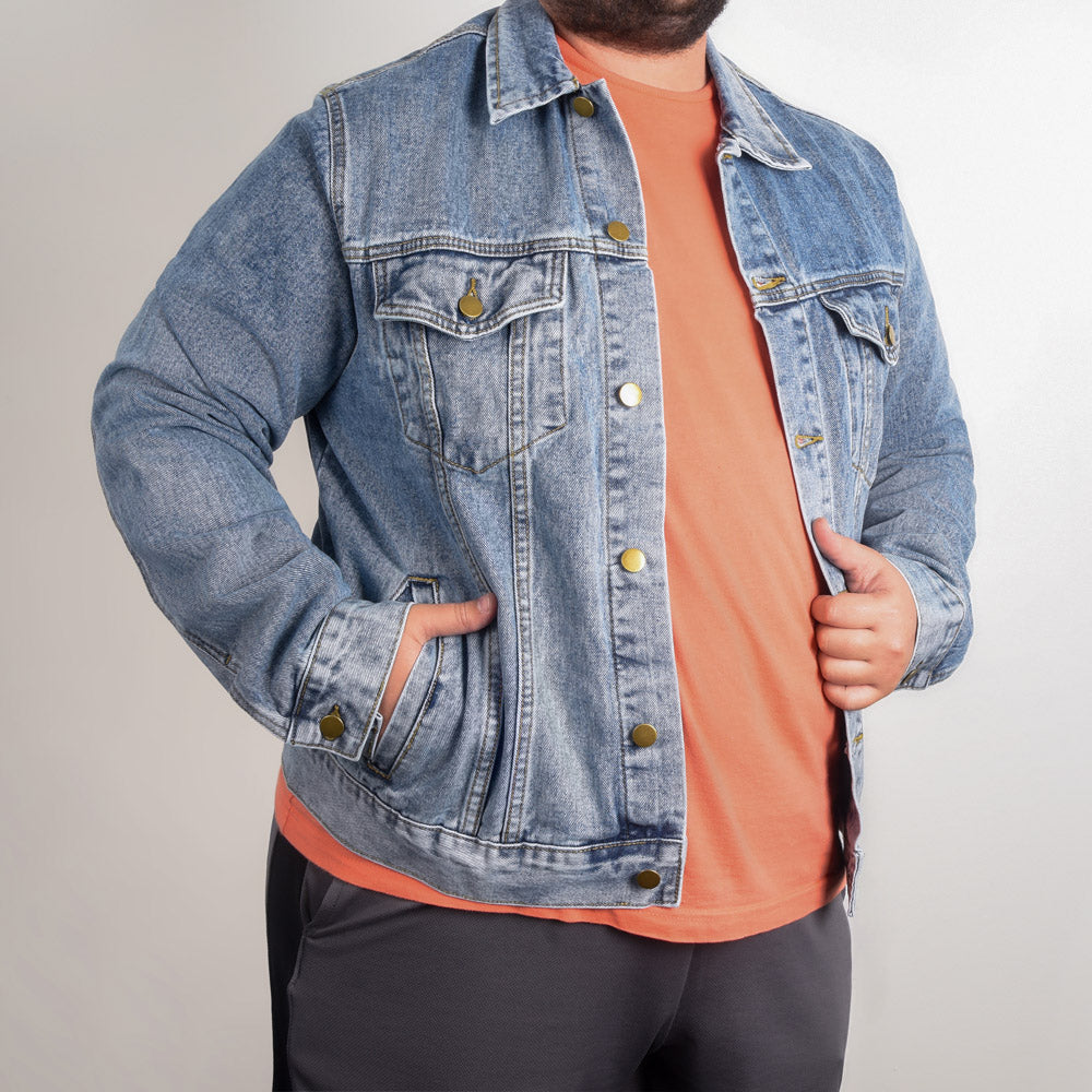 Real Grandpas Ride Motorcycles" – Men's Custom Denim Jacket