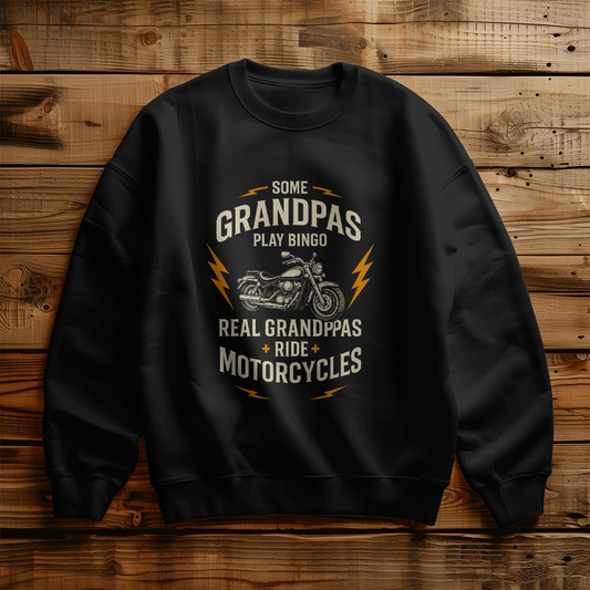 Real Grandpas Ride Motorcycle –  Crewneck Sweatshirt