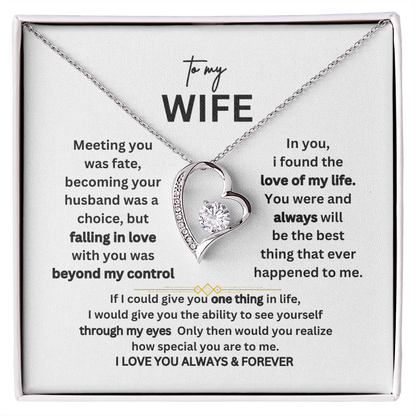 To My Wife – “I Love You Always & Forever” Necklace Gift Set