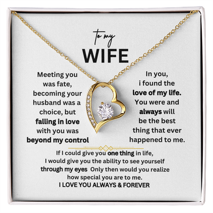 To My Wife – “I Love You Always & Forever” Necklace Gift Set