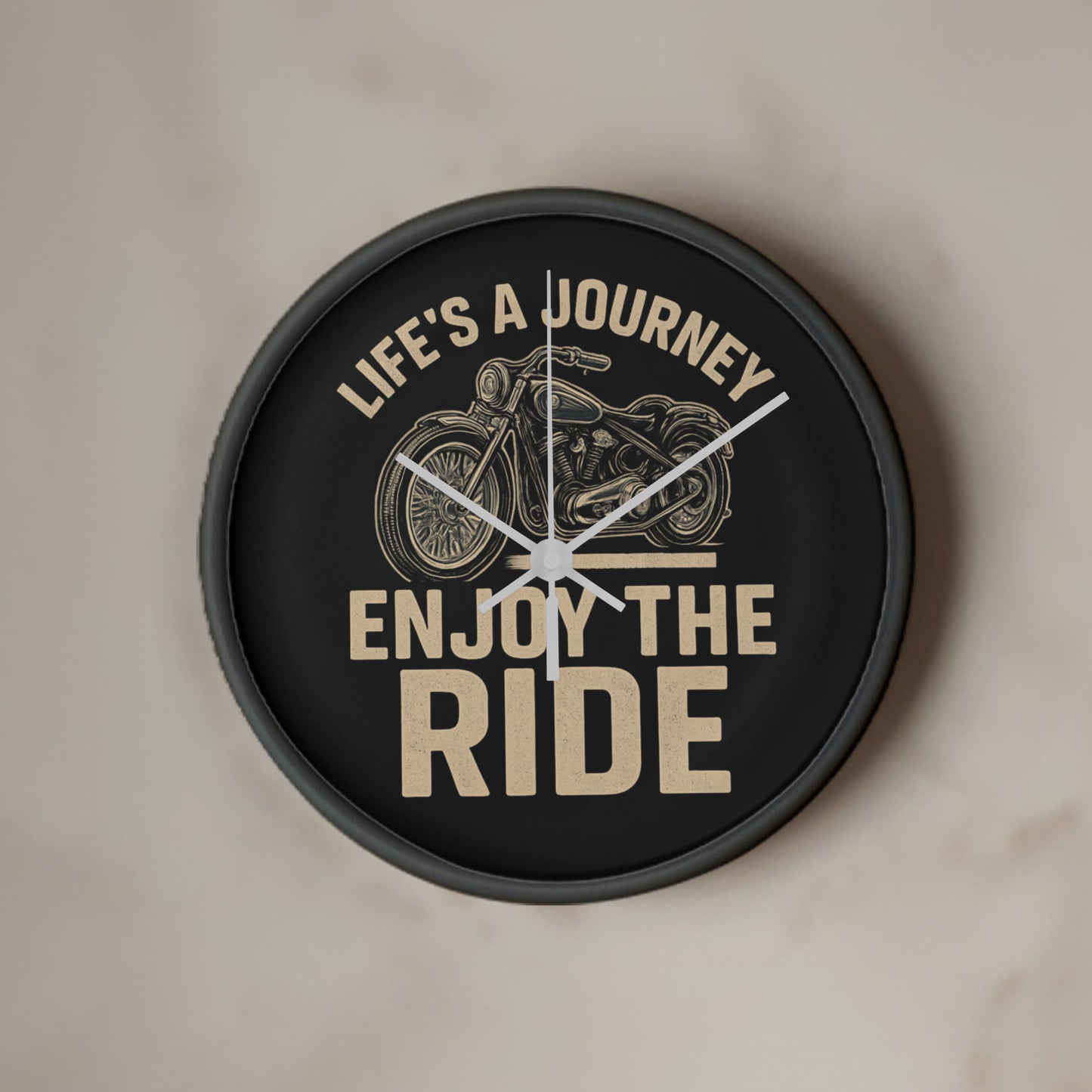 Life's a Journey, Enjoy the Ride" – 10" Wood Frame Wall Clock