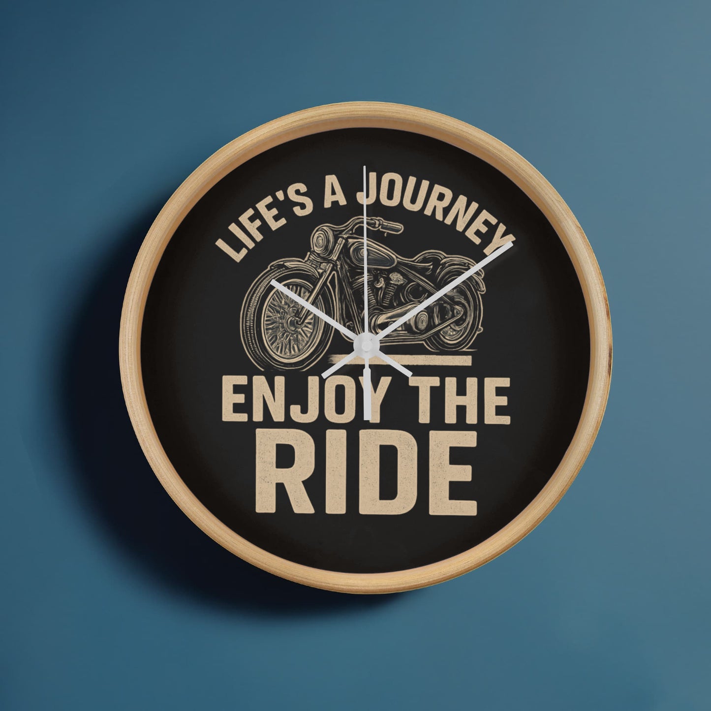 Life's a Journey, Enjoy the Ride" – 10" Wood Frame Wall Clock