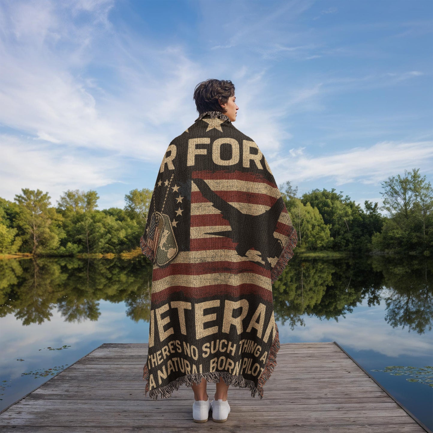 Heirloom-Quality Woven Blanket – Air Force Veteran Tribute – 100% Cotton