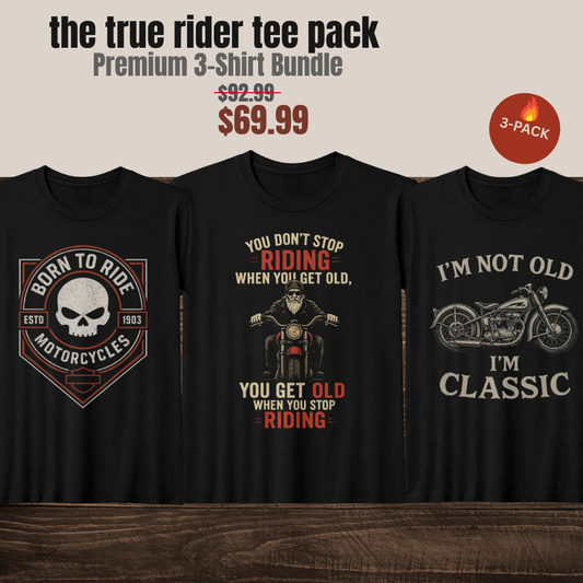 The True Rider Tee 3-Pack – Premium Biker Collection