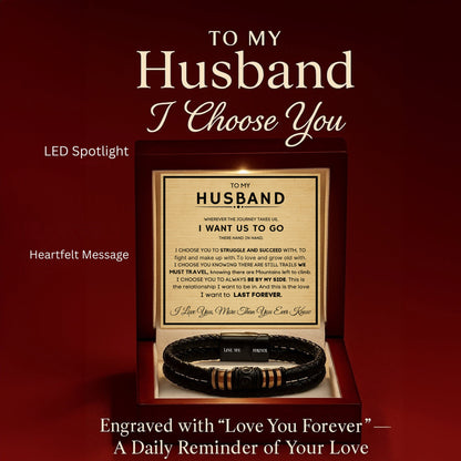 Love You Forever” Bracelet Gift Set for Husband – Includes Message Card
