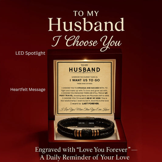 Love You Forever” Bracelet Gift Set for Husband – Includes Message Card