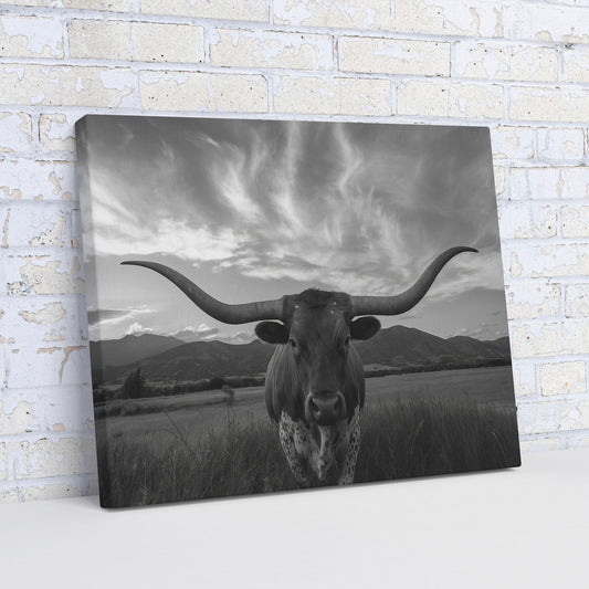 Texas Longhorn Canvas Wall Art – 16" x 20"