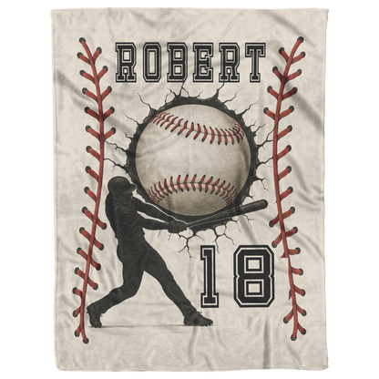 Personalized Baseball Blanket – Add Name & Number
