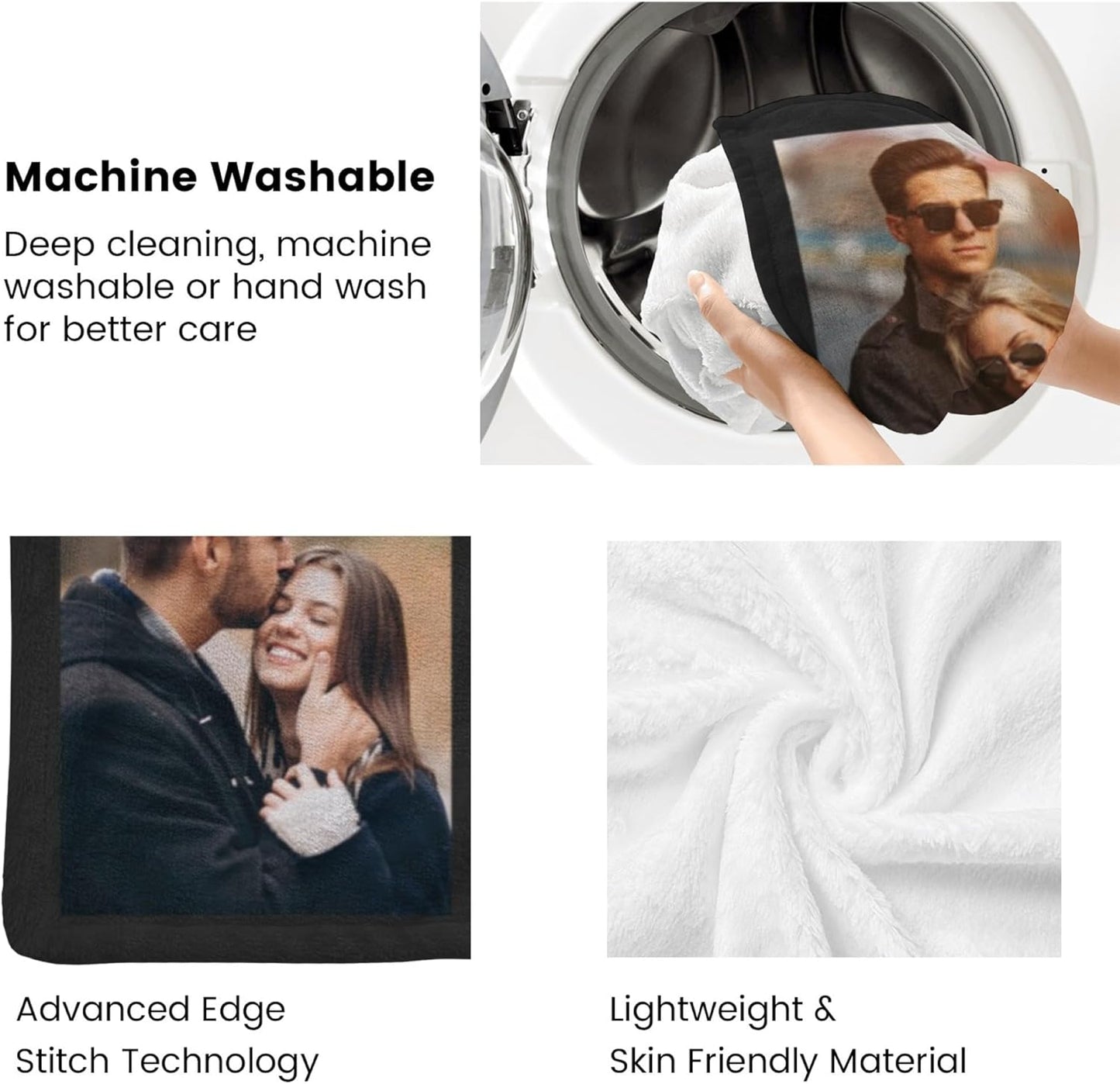 Custom Photo Collage Blanket – Personalized with Your Pictures & Words